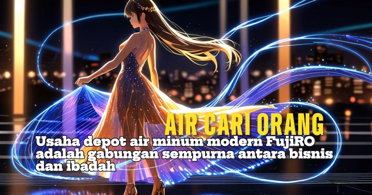 Air cari orang - konsep depot air minum modern FujiRO dengan branding, manajemen profesional, dan nilai sedekah air minum