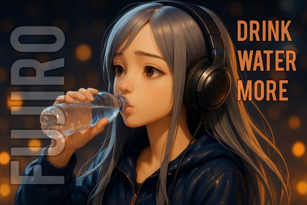 Wanita minum air mineral RO terbaik yang sehat dan menyegarkan