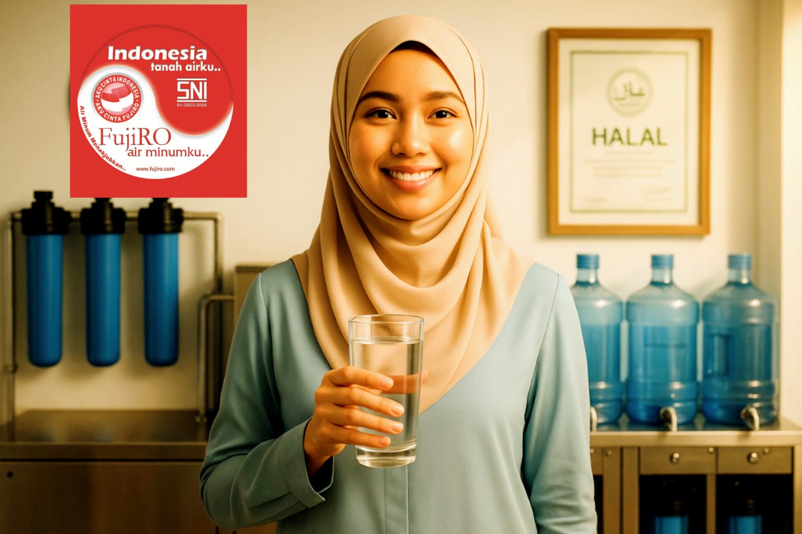 Mesin depot air minum halal FujiRO bersertifikat resmi Halal MUI
