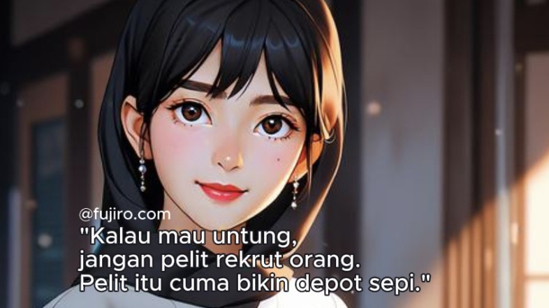 Ilustrasi strategi merekrut marketing depot air minum dengan pesan motivasi untuk meningkatkan penjualan dan menghindari depot sepi